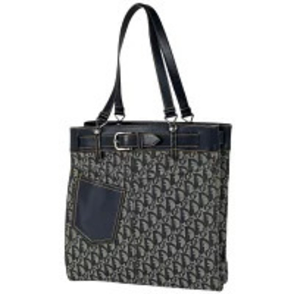 Christian Dior Trotter tote bag shoulder canvas Navy Blue
